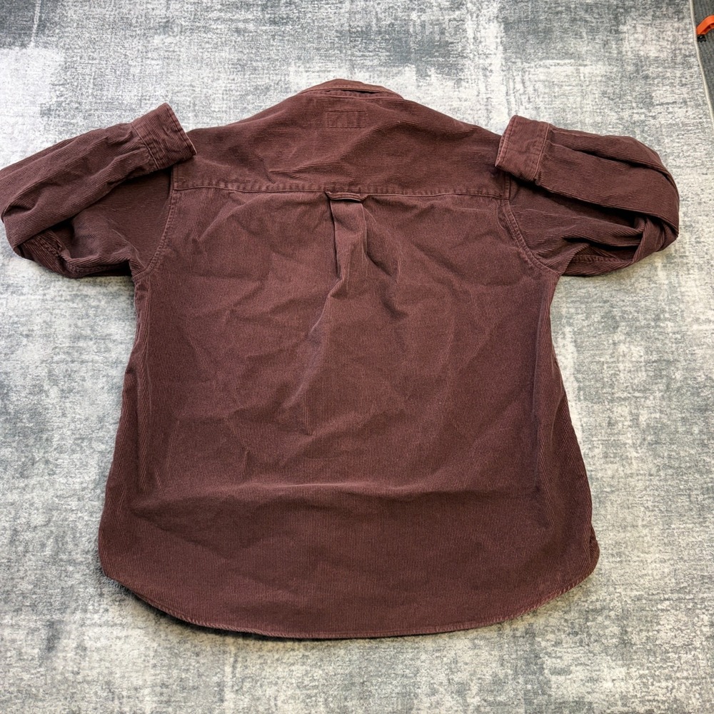VTG Eddie Bauer Corduroy Shirt Mens XL Brown Heavy Cotton Workshirt Oversized - Picture 6 of 9